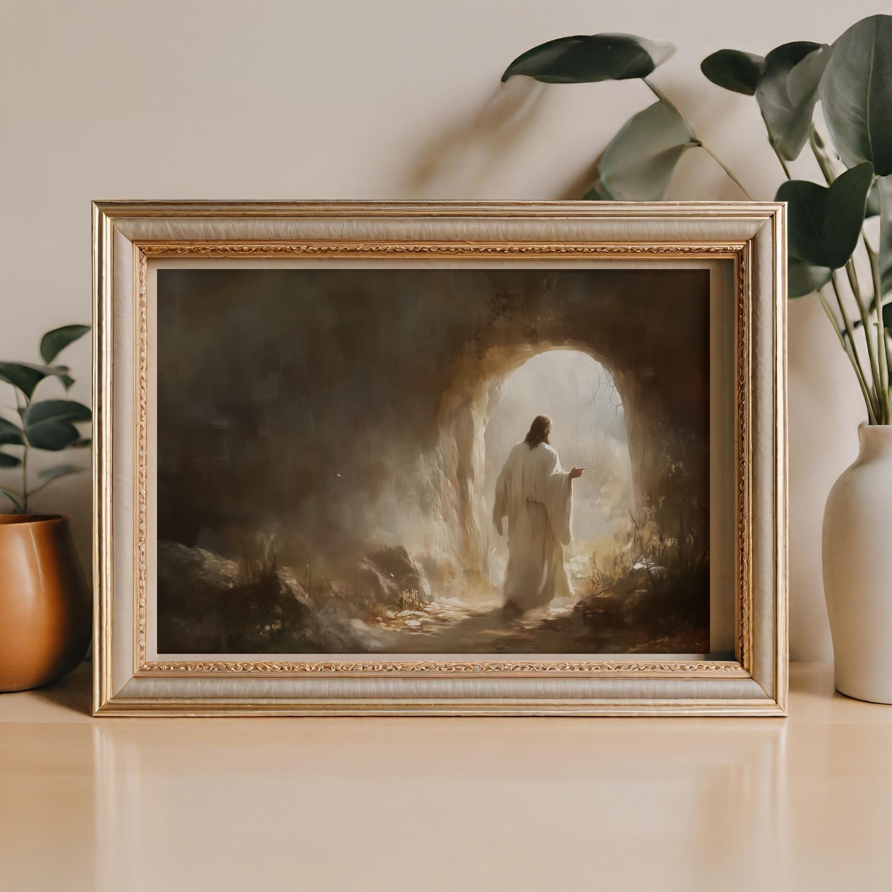 Jesus Christ Resurrected Poster, Easter Poster, Jesus Christ Leaving The Tomb Poster, Jesus Alive, Christian Wall Art, Resurrection