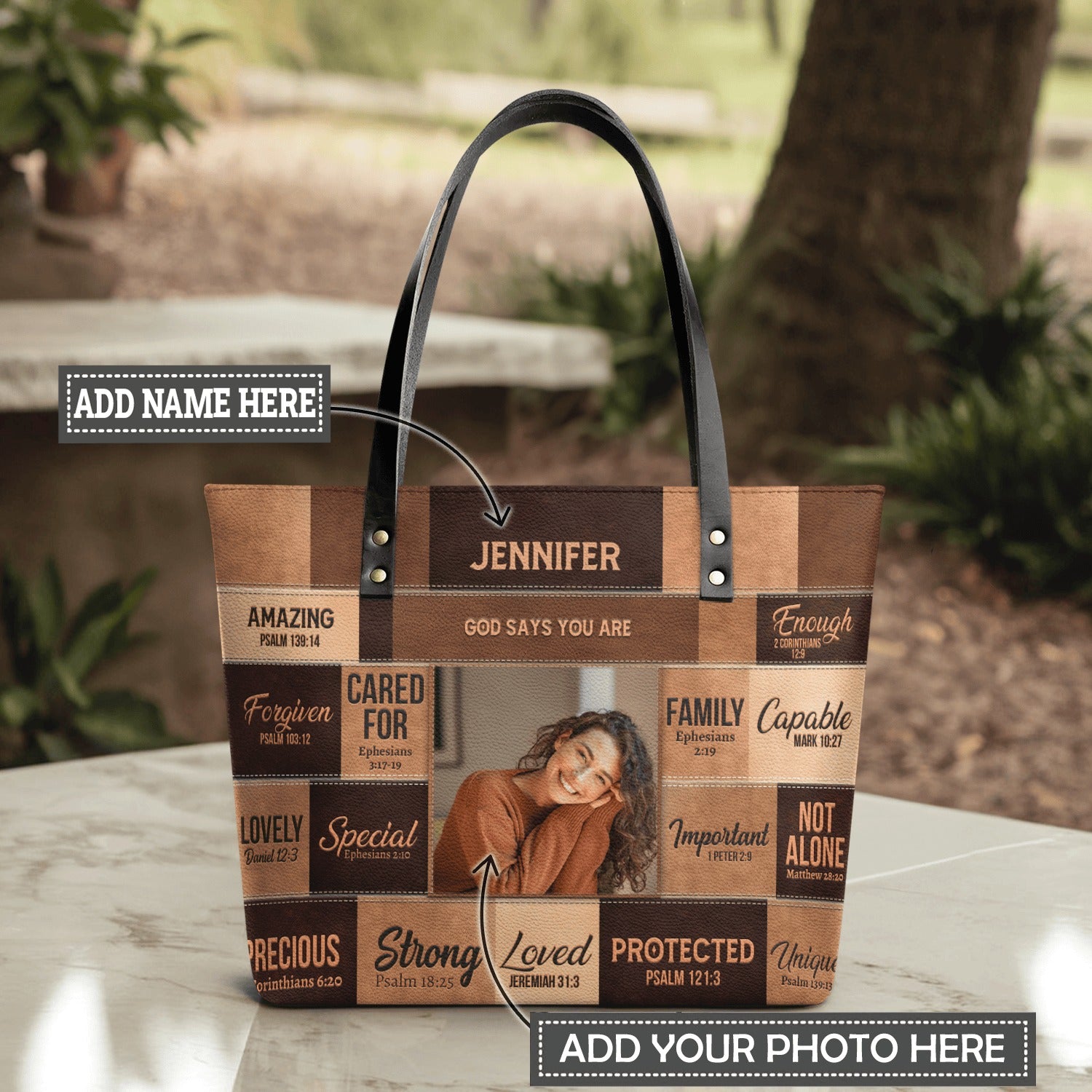 God Says You Are Leather Bag, Custom Name Bags, Jesus christian Bags, Gift Bag, BLAF01