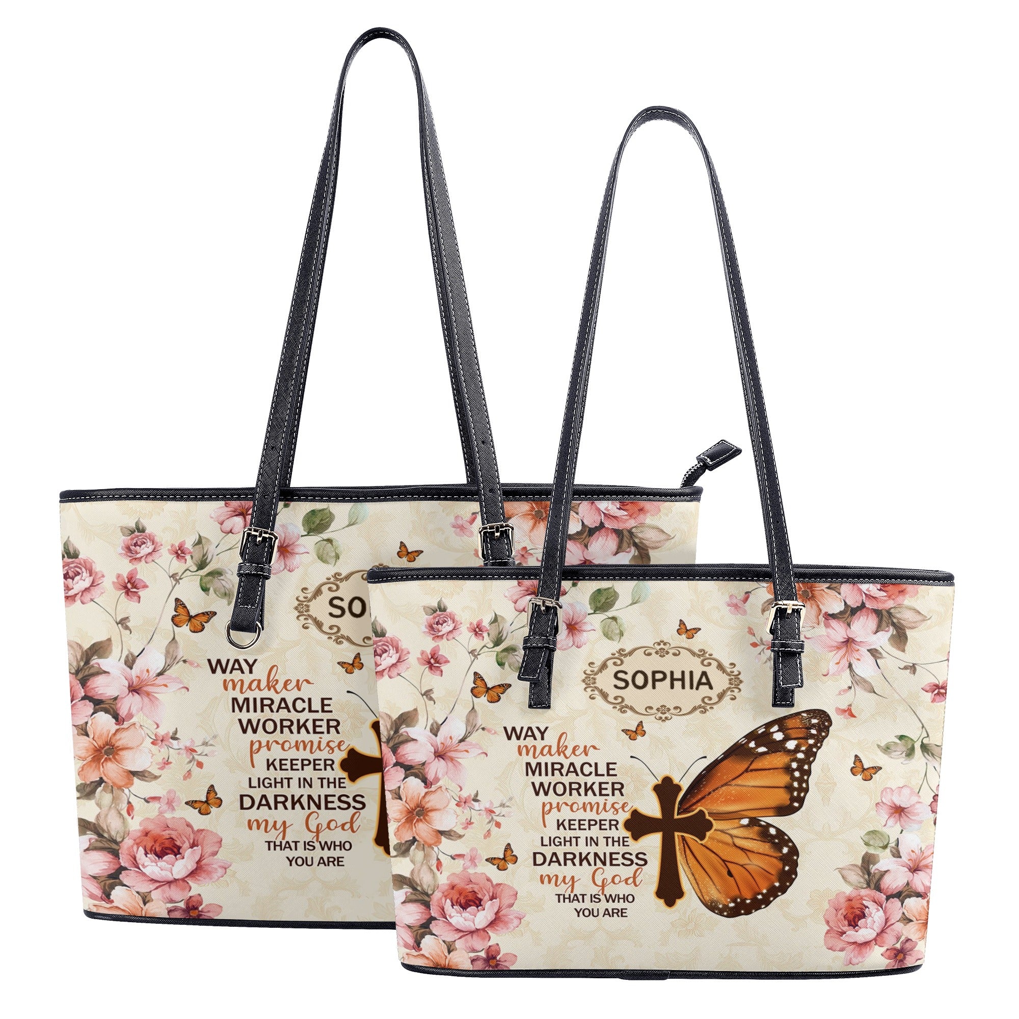 Way Maker Miracle Worker Promise Leather Bag, Personalized Leather Bag With Bible Verse. BLAF13