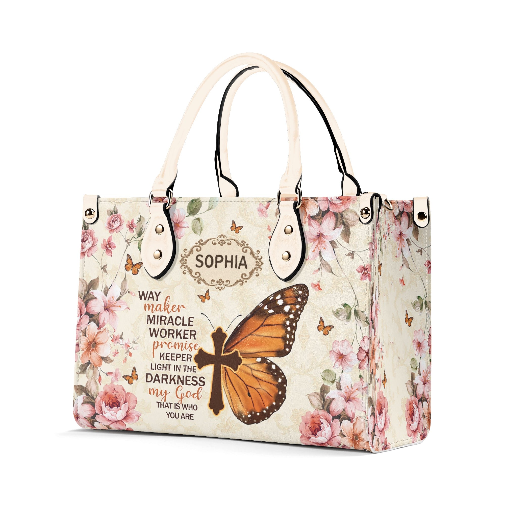 Way Maker Miracle Worker Promise Leather Bag, Personalized Leather Bag With Bible Verse. BLAF13