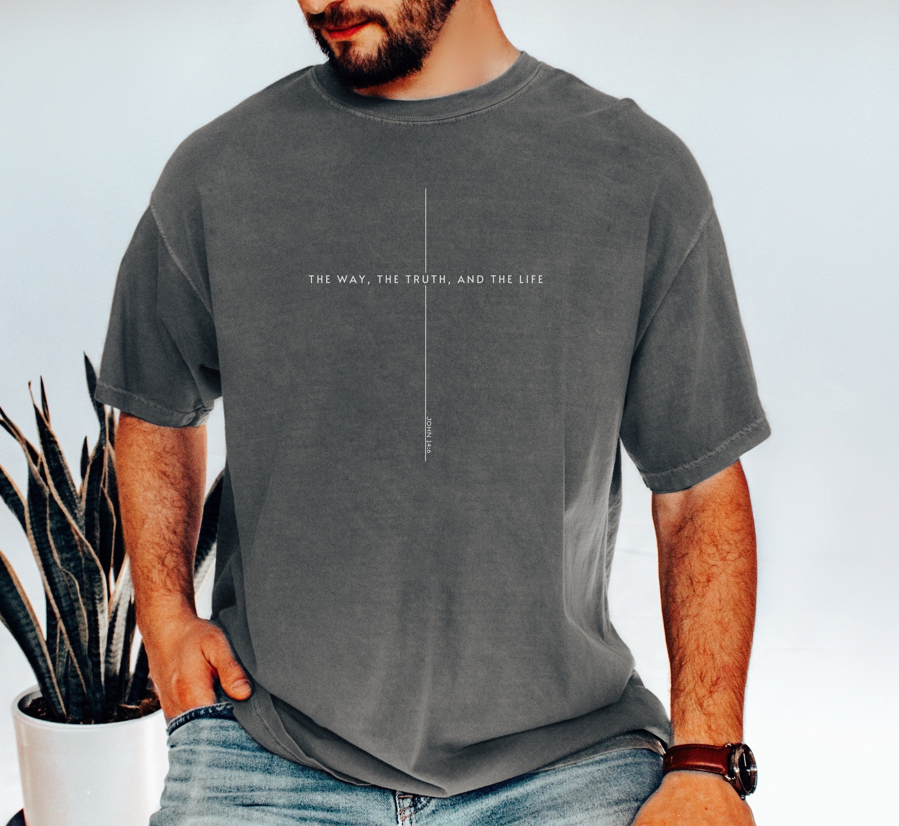 John 14:6 Shirt, Yeshua Shirt, Jesus is King Merch, The Way the Truth the Life, Jesus Shirt, Fathers Day Gift Tee,Mens Christian t shirt, Faith over Fear Shirt