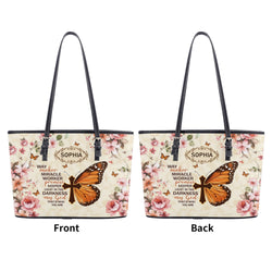 Way Maker Miracle Worker Promise Leather Bag, Personalized Leather Bag With Bible Verse. BLAF13