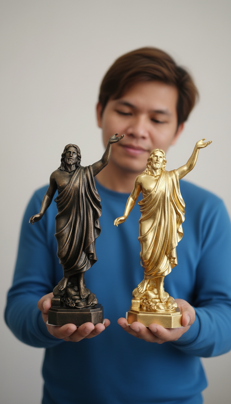 Risen Jesus Christ Statue, Catholic Resurrection Figurine 10cm 15cm, Religious Home Altar Decor, Christian Devotional Statue, Catholic Gift