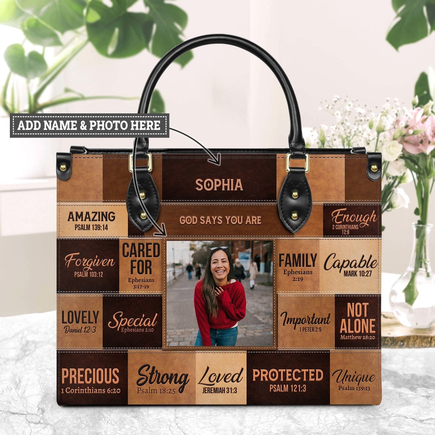 God Says You Are Leather Bag, Custom Name Bags, Jesus christian Bags, Gift Bag, BLAF01