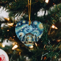 Starry Night Nativity Scene Christmas Ornament, The Greatest Gift of All Matthew 1:21, Holy Family Ornament, Christian Holiday Decoration DCLAF40