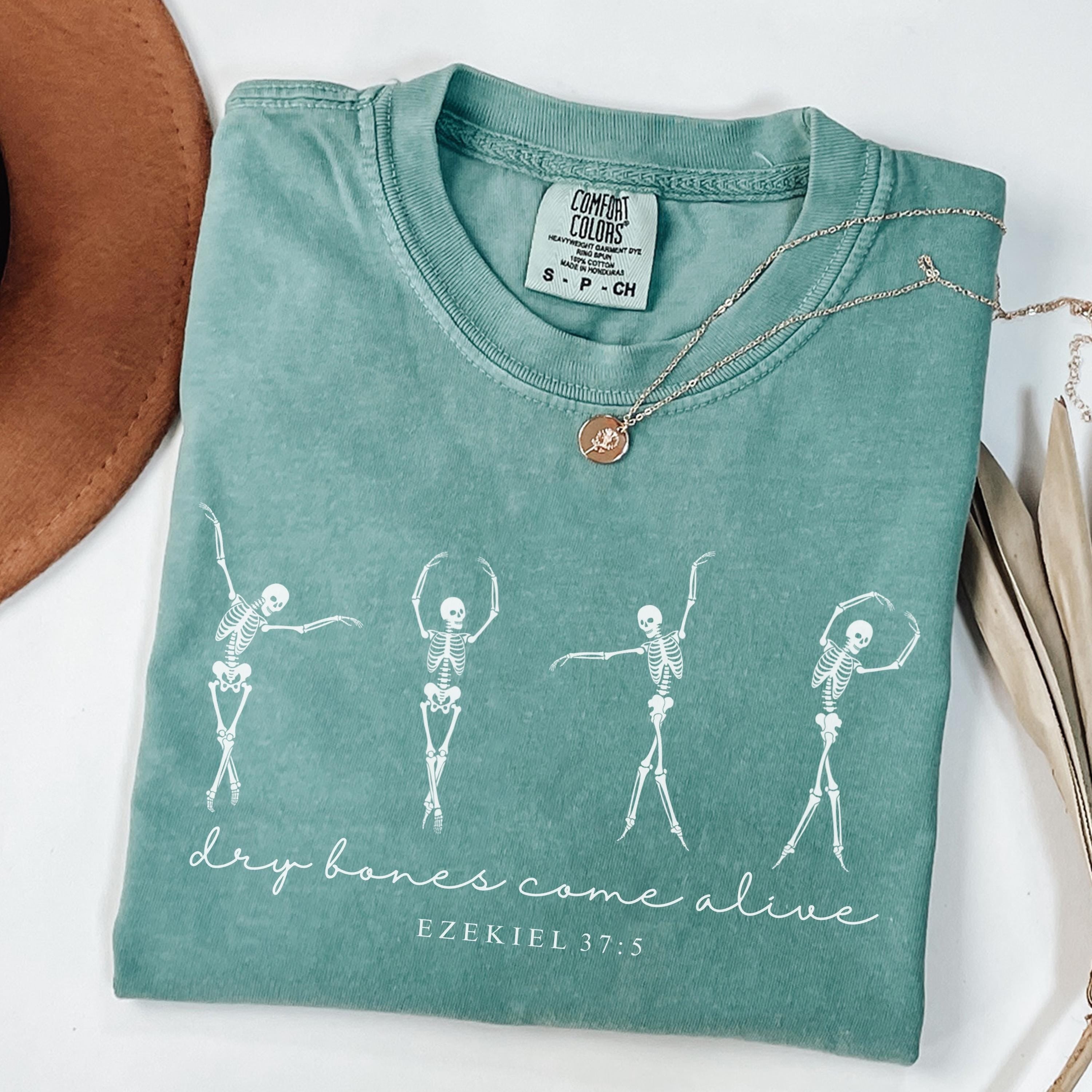 Christian Halloween Shirt, Dancing Skeleton Dry Bones Come Alive, Fall Jesus Shirts, Bible Verse Shirt, Scripture Shirt Faith Comfort Colors