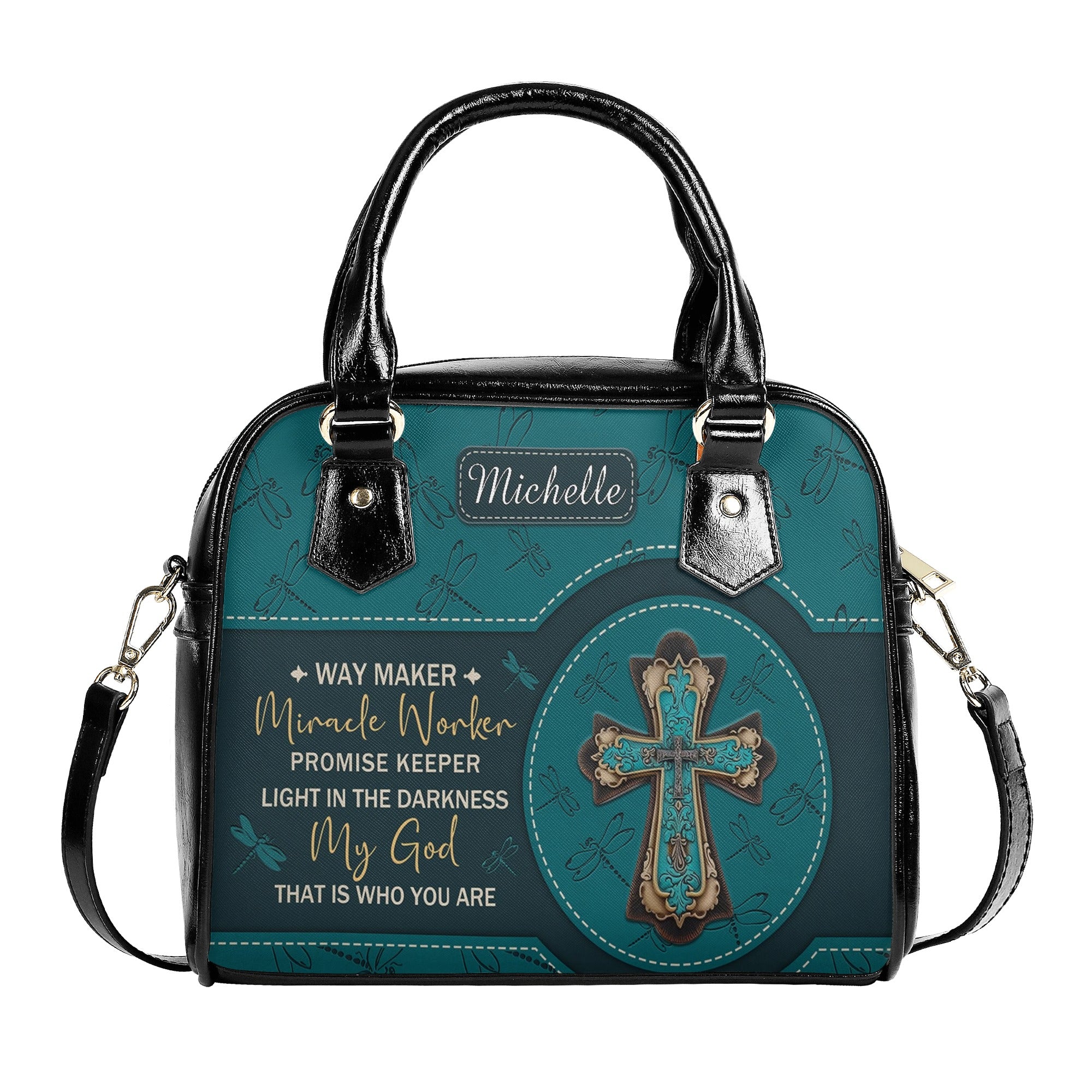 Way Maker Miracle Worker Leather Bag, Custom Leather Handbag With Bible Verse, BLAF15
