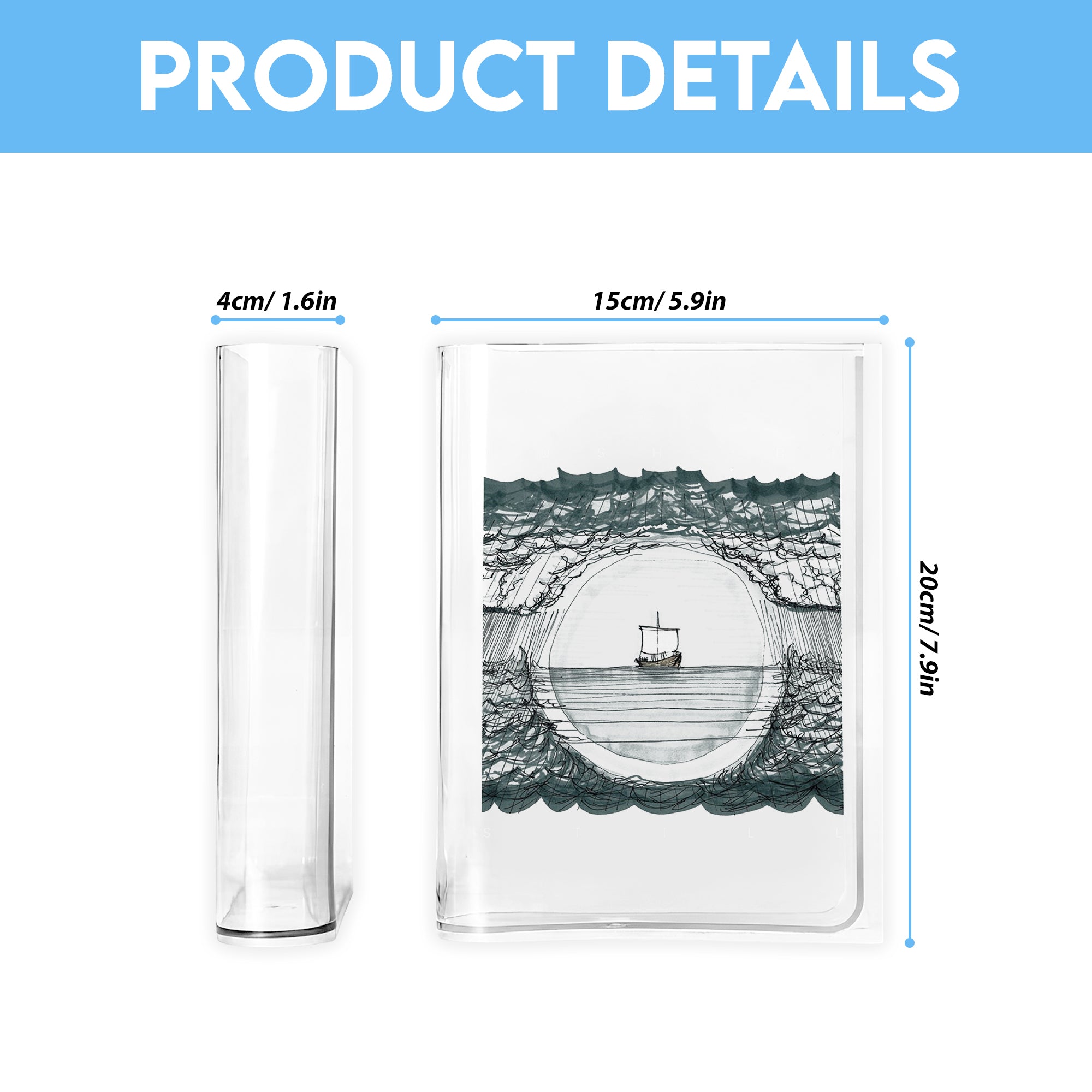 Hush Be Still Book Vase, Jesus Stills Sea Book Vase, Christian Book Vase, Peace Be Still, Faith Book Vase, Bible Verse Book Shaped Flower Vase