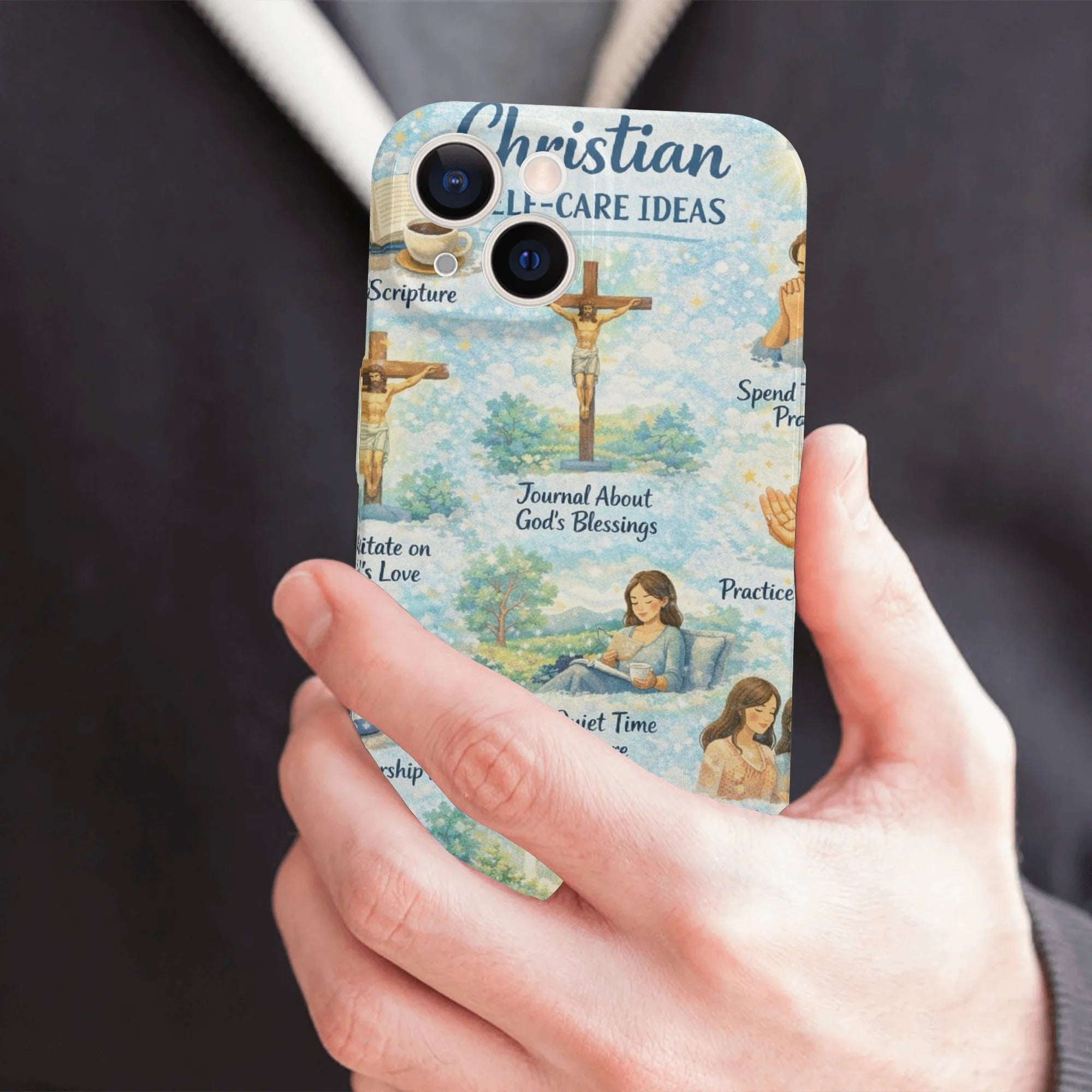 Christian Self Care Phone Case, Faith Reminder iPhone Case, Scripture & Prayer Art Cover, Christian Aesthetic Case, Religious Gift PCLAF76