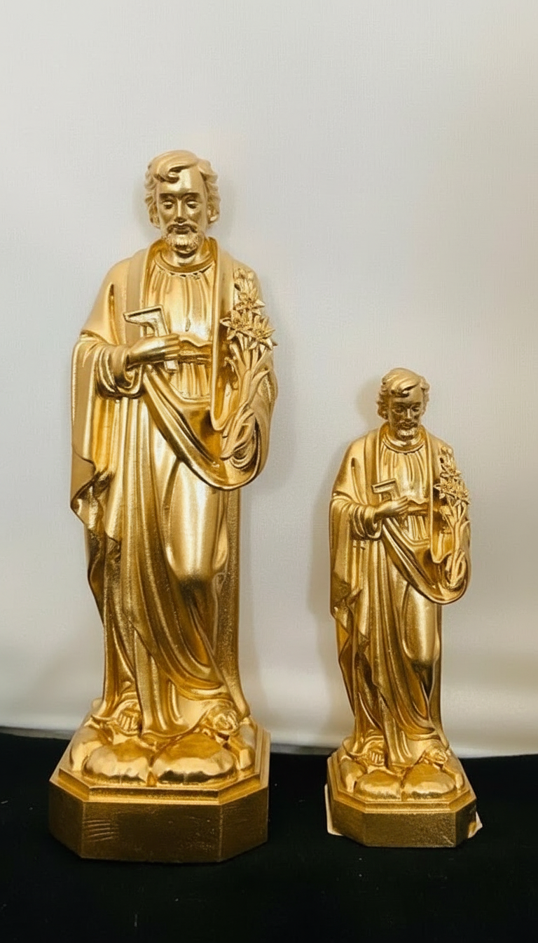 Saint Joseph the Worker Statue, Catholic Mini Figurine 10cm 15cm, Religious Home Altar Decor, Christian Devotional Statue, Catholic Gift