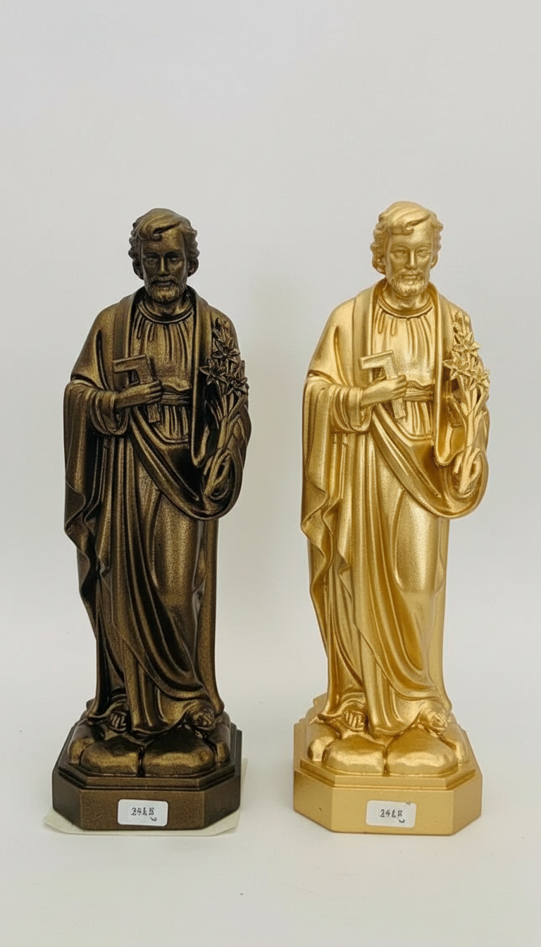 Saint Joseph the Worker Statue, Catholic Mini Figurine 10cm 15cm, Religious Home Altar Decor, Christian Devotional Statue, Catholic Gift
