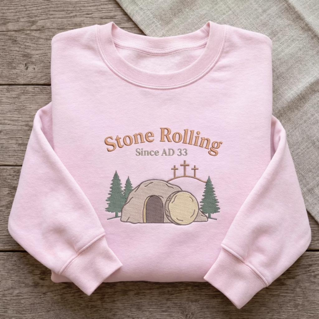Stone Rolling Since AD 33 Easter Sweatshirt, Christian Easter Shirt, He Is Risen Crewneck, Empty Tomb Faith Gift, Resurrection Sunday Apparel GEMB36