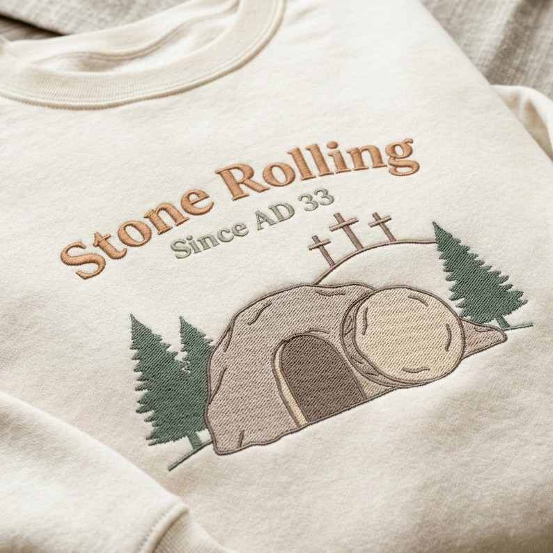 Stone Rolling Since AD 33 Easter Sweatshirt, Christian Easter Shirt, He Is Risen Crewneck, Empty Tomb Faith Gift, Resurrection Sunday Apparel GEMB36