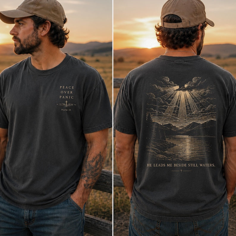 Christian Bible Verse Shirt, Faith Based Apparel Christian Shirt, Religious Tee Church Shirt, Psalm 23 Shirt Christian Gifts CFS16