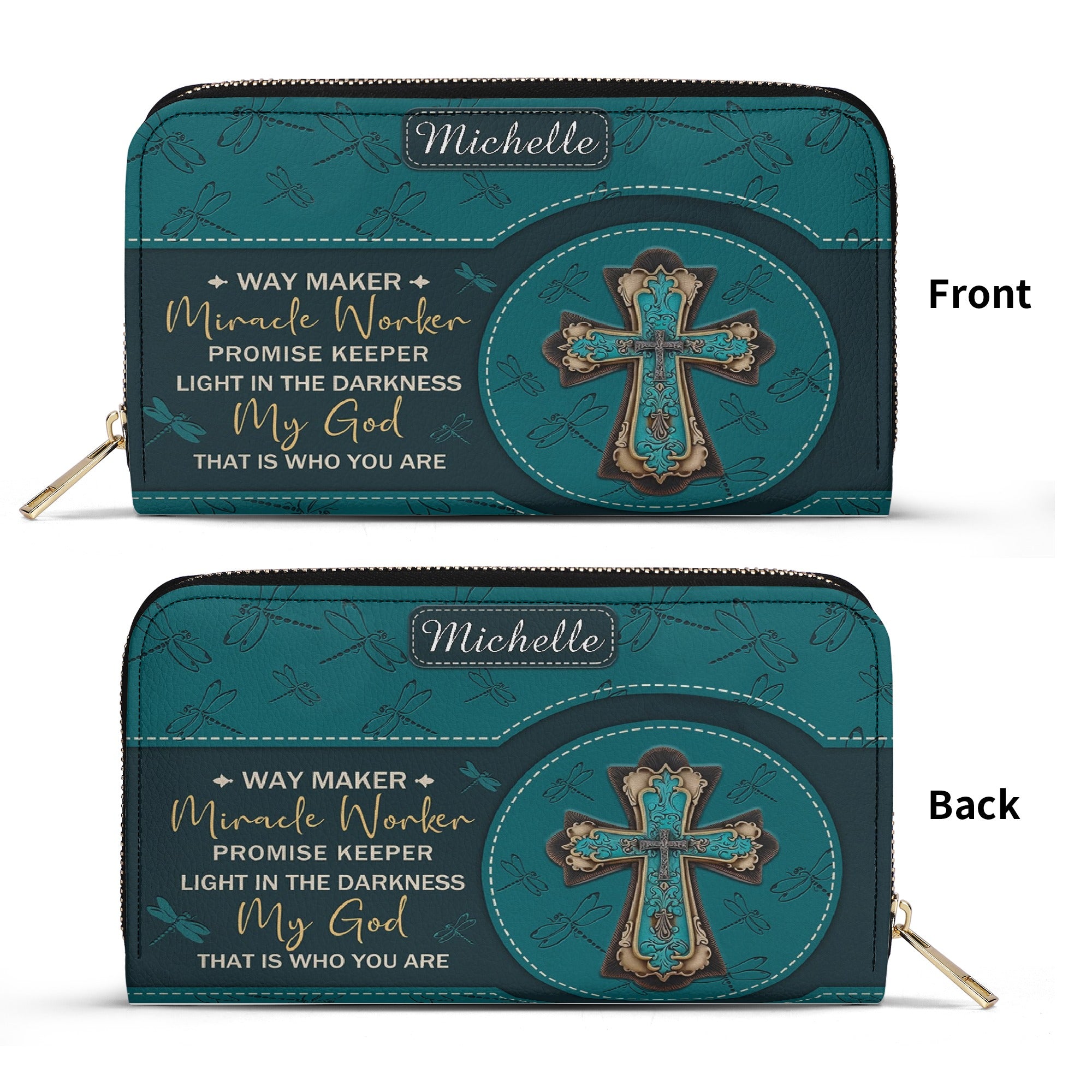 Way Maker Miracle Worker Leather Bag, Custom Leather Handbag With Bible Verse, BLAF15