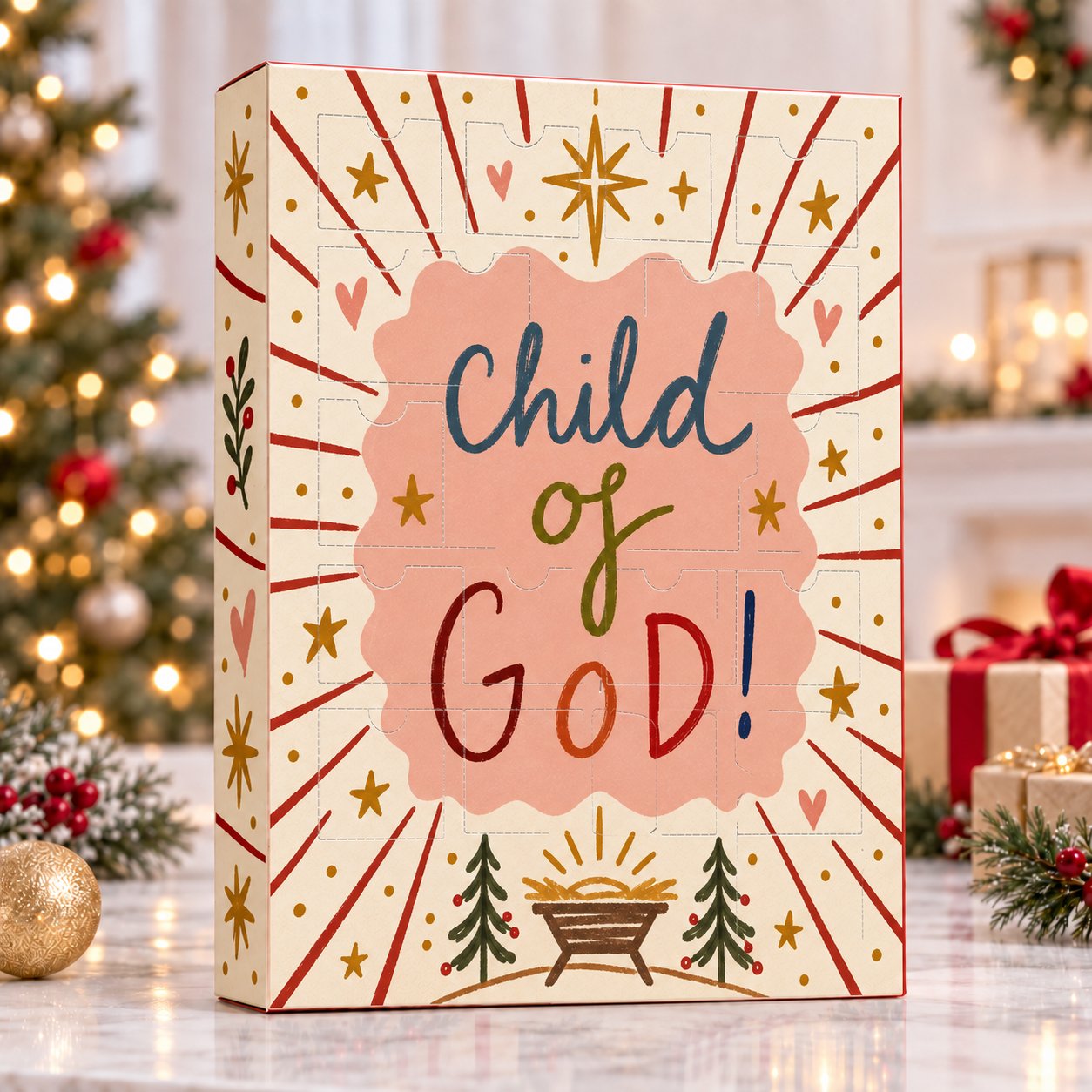 Personalized Christian Advent Calendar 2026, Child of God Christmas Advent Calendar, Baby Faith Christmas Countdown, Religious Gift for Kids, Christian Holiday Decor ACG16