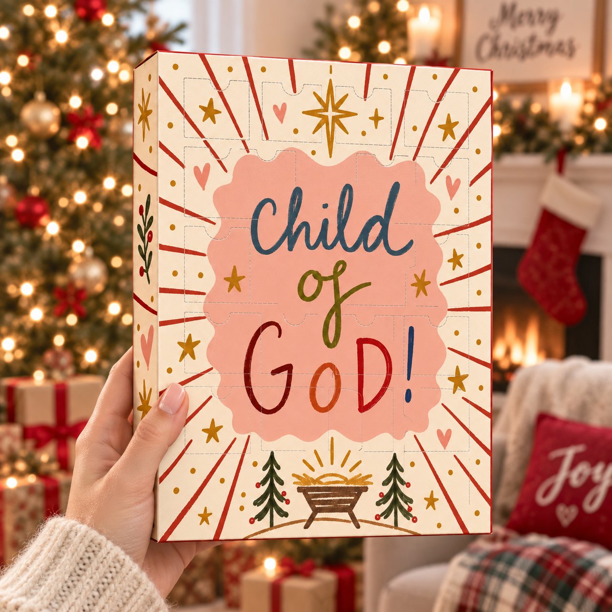 Personalized Christian Advent Calendar 2026, Child of God Christmas Advent Calendar, Baby Faith Christmas Countdown, Religious Gift for Kids, Christian Holiday Decor ACG16