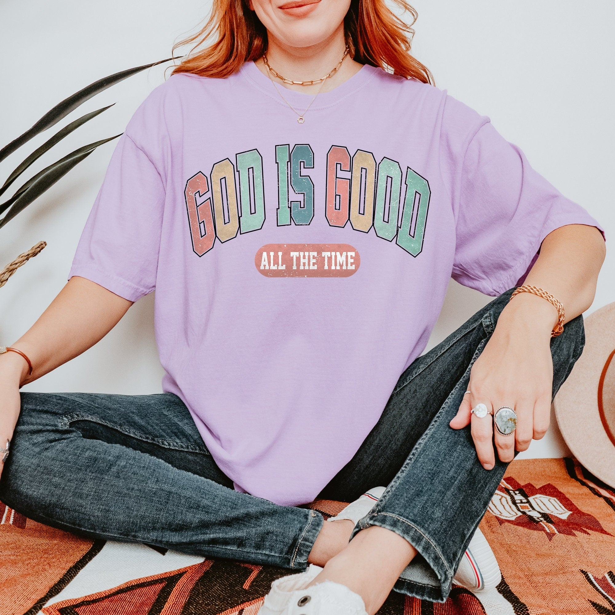 Christian Comfort Colors® Shirt - God Is Good All The Time Shirt - Womens Christian Religious Tee & Sweatshirt