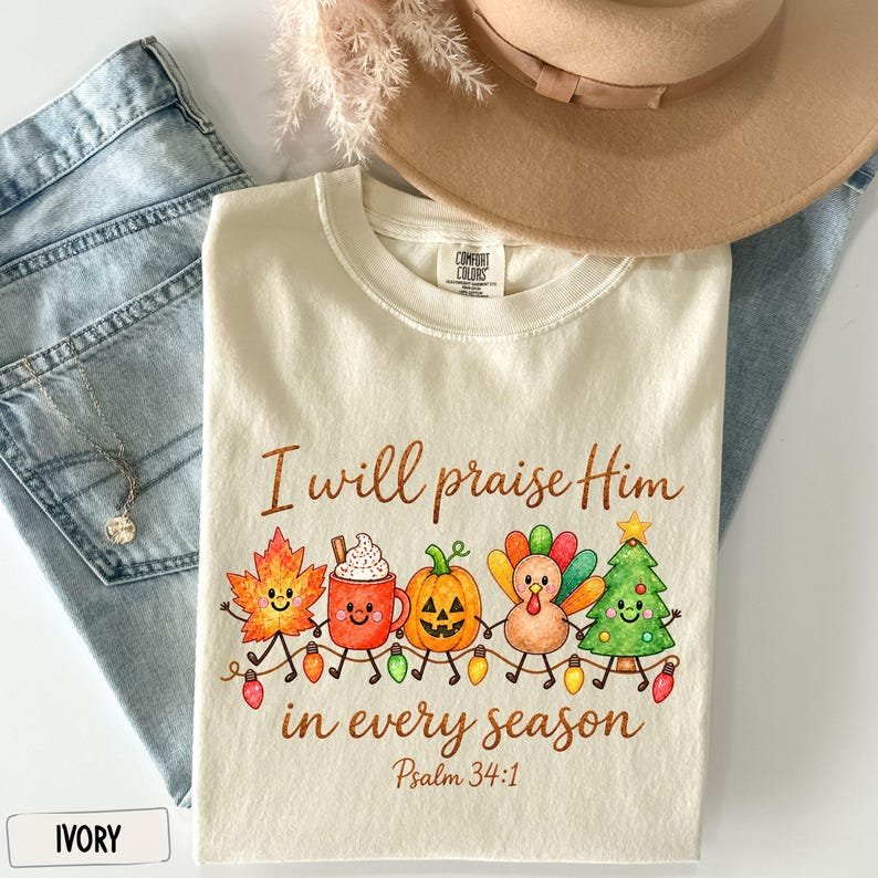 Christian Halloween Shirt, Bible Verse shirt, Thanksgiving and Christmas tee, Religious gift, Faith Based Crewneck, Fall religious shirt CFNE17