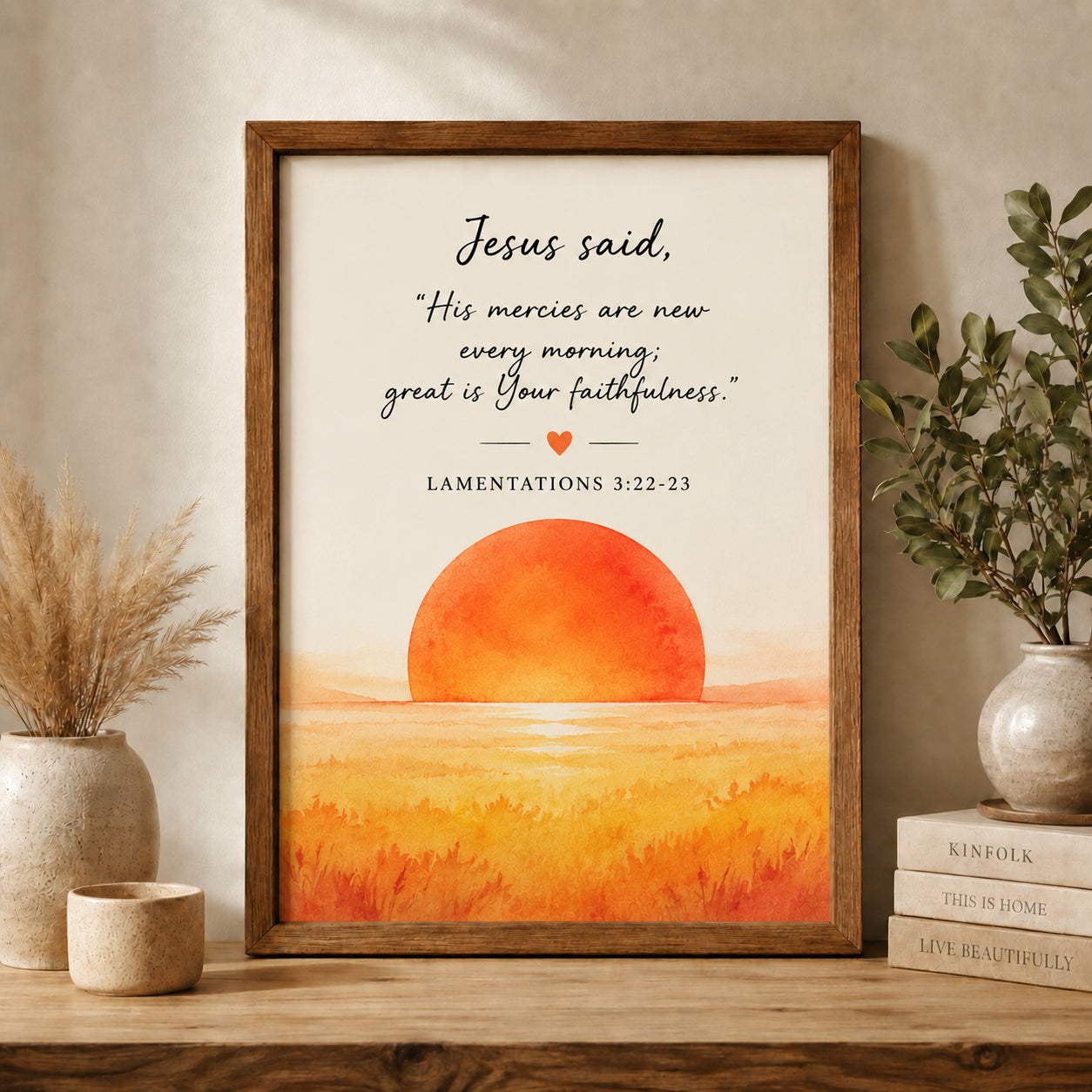Lamentations 3:22-23 Poster, Christian Wall Art Print, His Mercies Are New Every Morning, Bible Verse Decor, Faith Gift PTS17