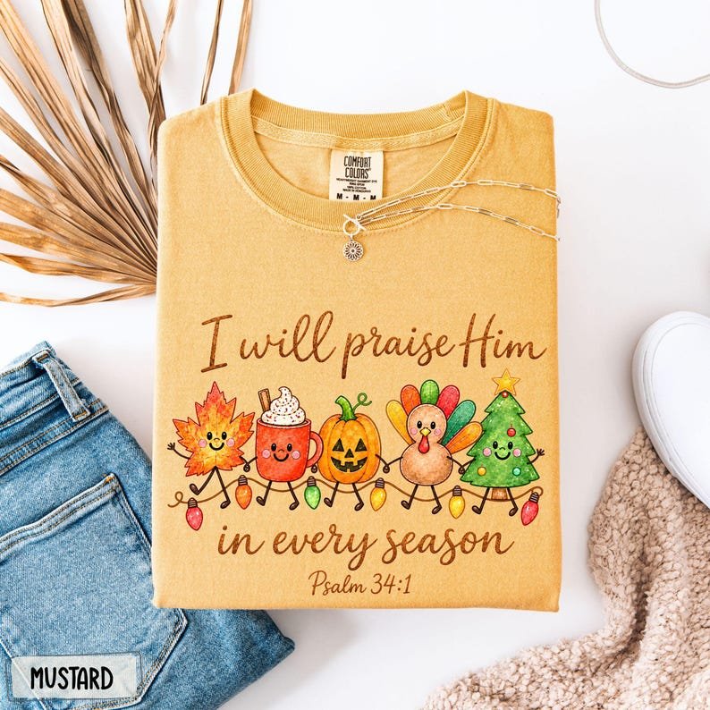 Christian Halloween Shirt, Bible Verse shirt, Thanksgiving and Christmas tee, Religious gift, Faith Based Crewneck, Fall religious shirt CFNE17