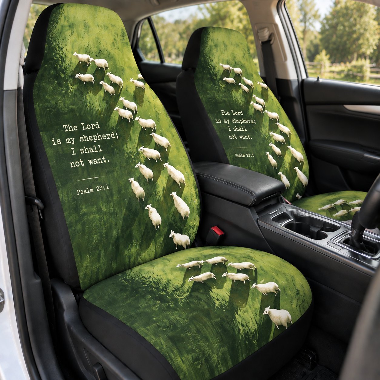 Jesus Shepherd Car Seat Covers, Christian Lamb Religious Auto Seat Cover, Bible Inspired Car Accessories, Faith Gift CARSC16