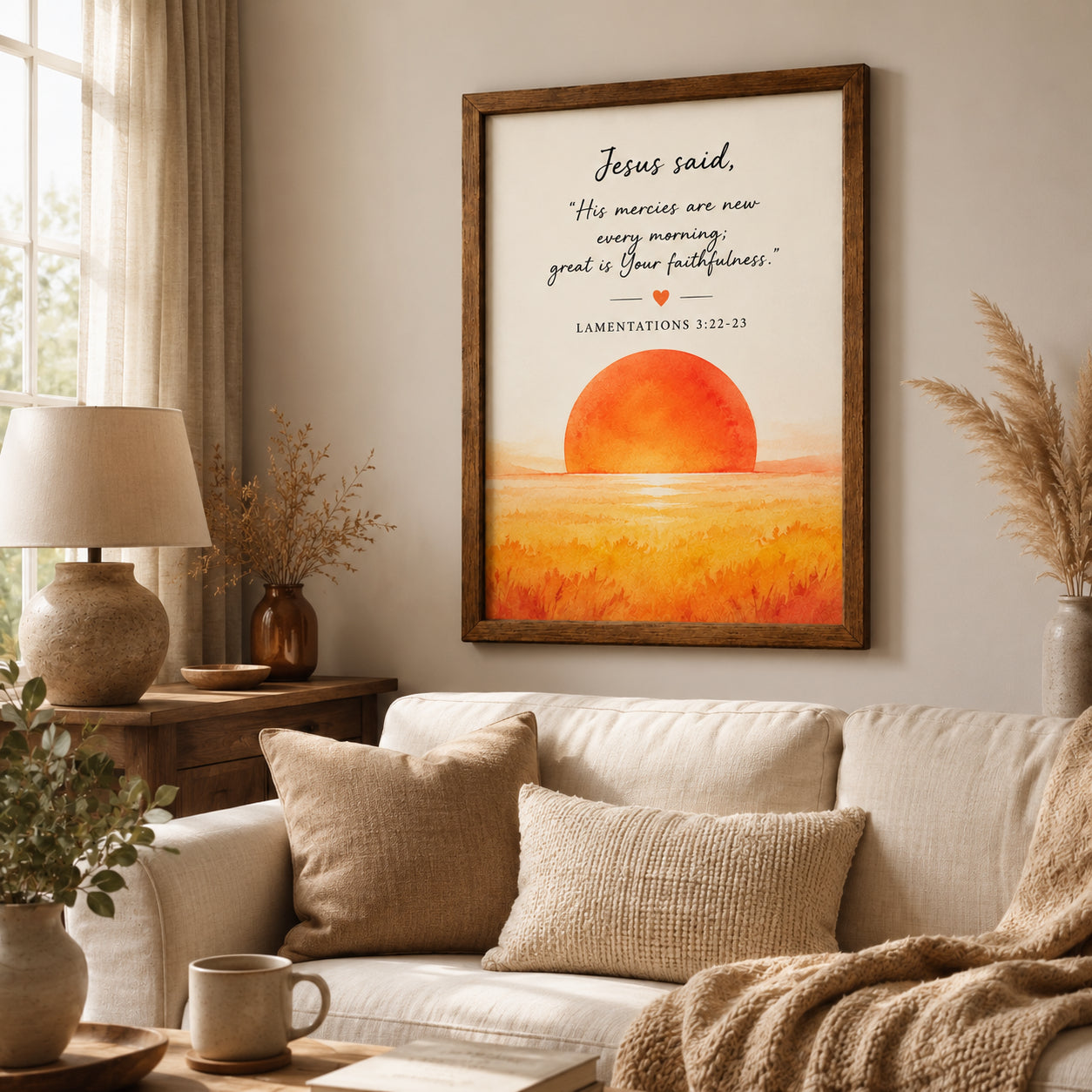 Lamentations 3:22-23 Poster, Christian Wall Art Print, His Mercies Are New Every Morning, Bible Verse Decor, Faith Gift PTS17