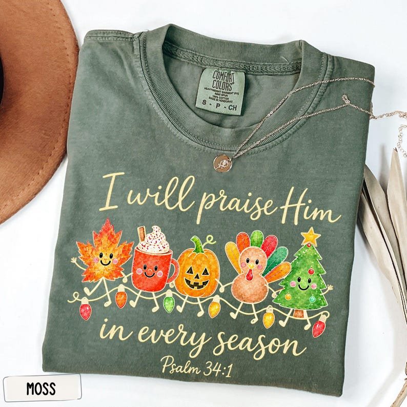 Christian Halloween Shirt, Bible Verse shirt, Thanksgiving and Christmas tee, Religious gift, Faith Based Crewneck, Fall religious shirt CFNE17