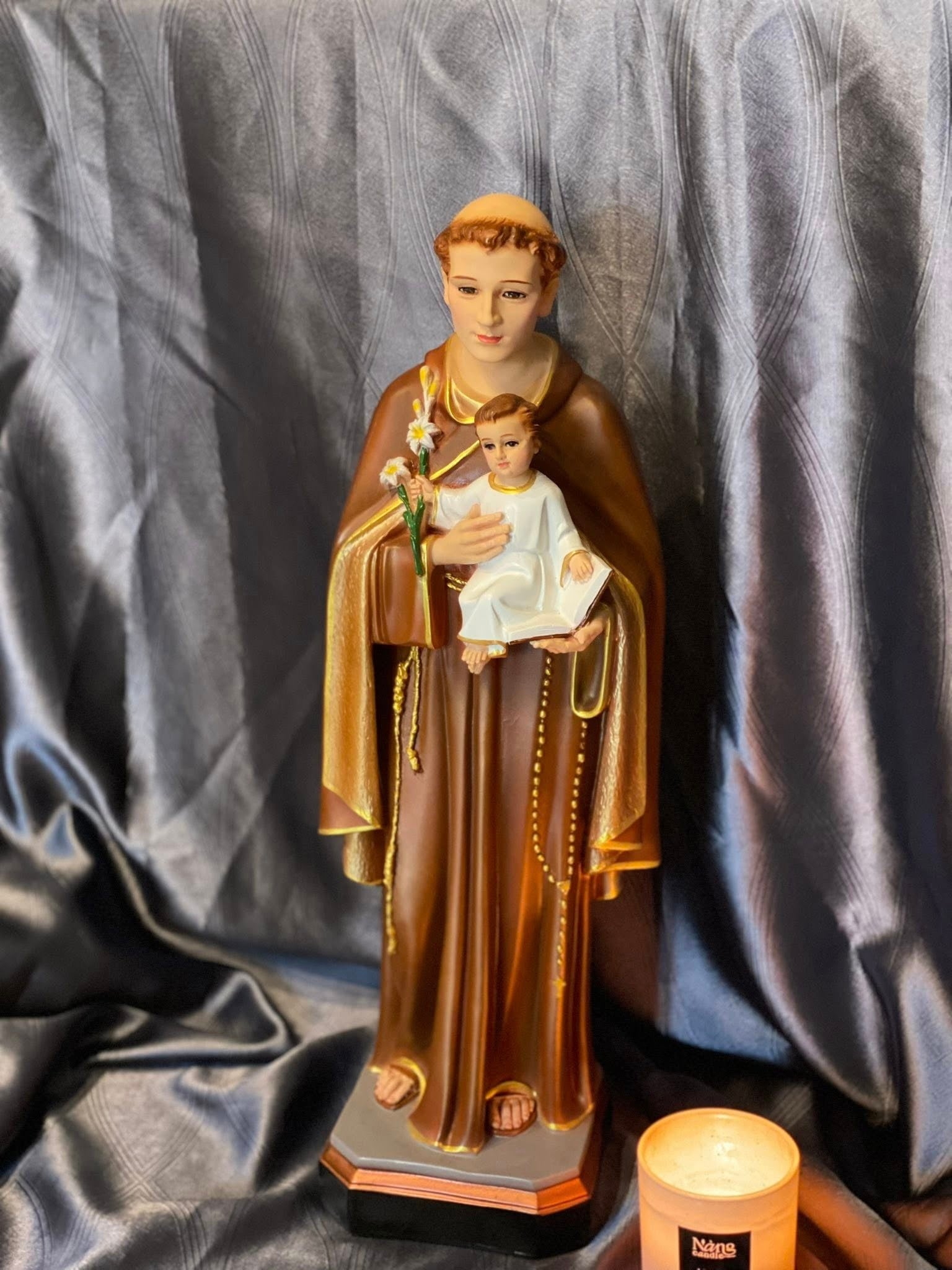 Saint Anthony Statue with Baby Jesus Composite Statue, Catholic Religious Figurine, Christian Home Altar Decor, Prayer Gift CP12