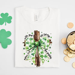 God Christian Shirt, St. Patrick's Coquette Bow Shirt, St Patricks Gift for Christian. ILAF35