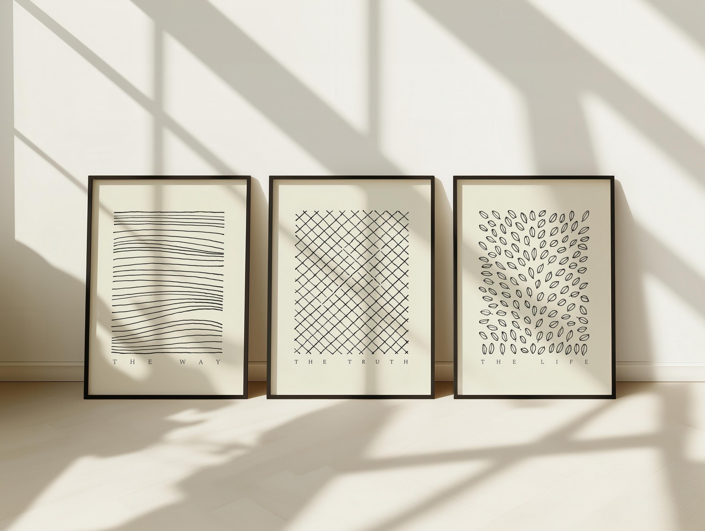 The Way the Truth the Life Poster,  Homely Bible Art Set, Christian Artful Print, FAITH Wall Gift, Minimalist Christian Art Jesus