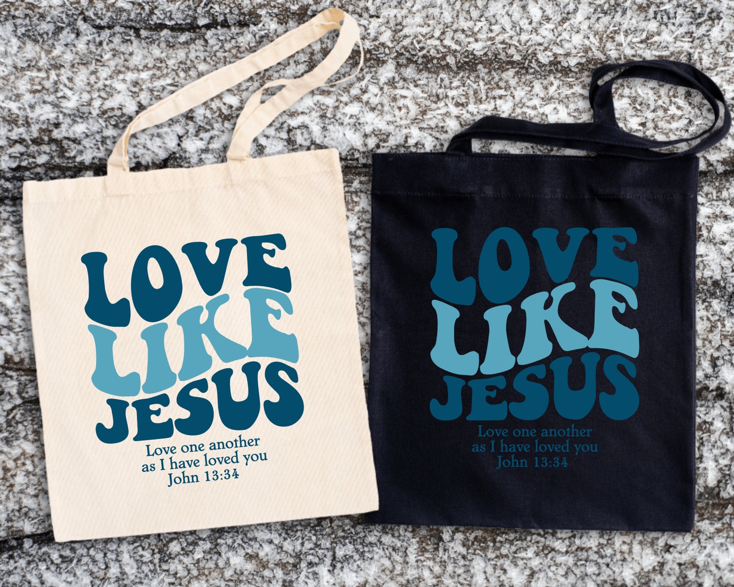Love Like Jesus Christian Tote Bag – Canvas Tote – Faith-Based Gift – Trendy Aesthetic Tote – Cute Christian Bag – Religious Accessories TBLAF19