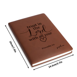 Personalized Christian Journal with Poverb 3:5, Custom Name Prayer & Faith Notebook, Religious Gift, First Communion Gifts, Birthday. NBLAF16