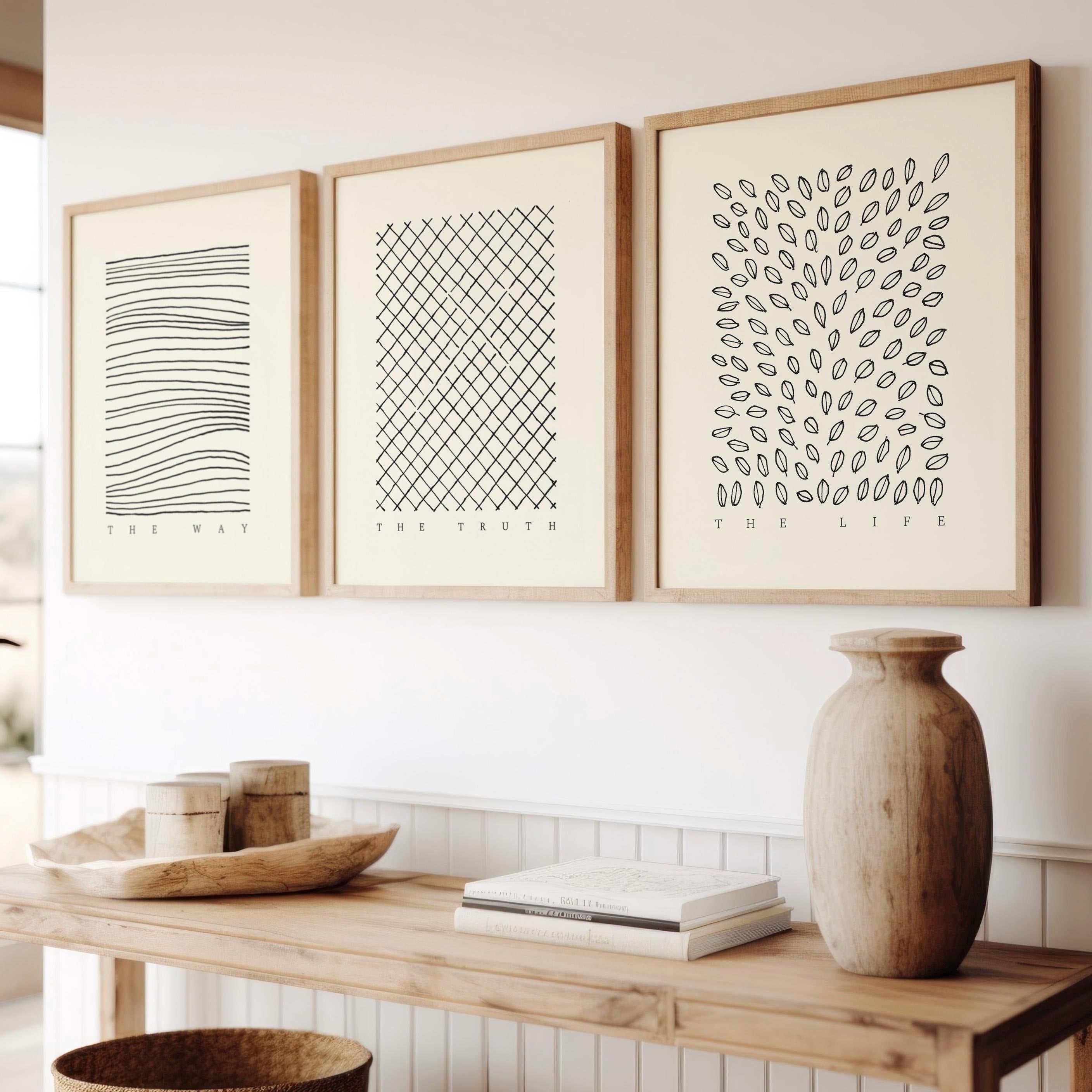 The Way the Truth the Life Poster,  Homely Bible Art Set, Christian Artful Print, FAITH Wall Gift, Minimalist Christian Art Jesus