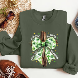 God Christian Shirt, St. Patrick's Coquette Bow Shirt, St Patricks Gift for Christian. ILAF35