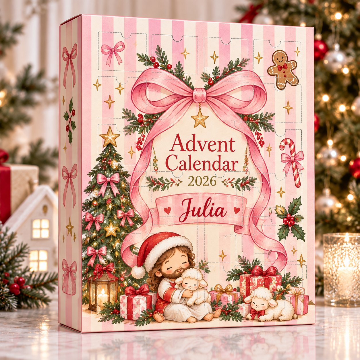 Personalized Christian Advent Calendar 2026, Child of God Advent Calendar, Baby Jesus Christmas Countdown, 24 Days Faith Journey, Christian Christmas Gift for Children ACG18