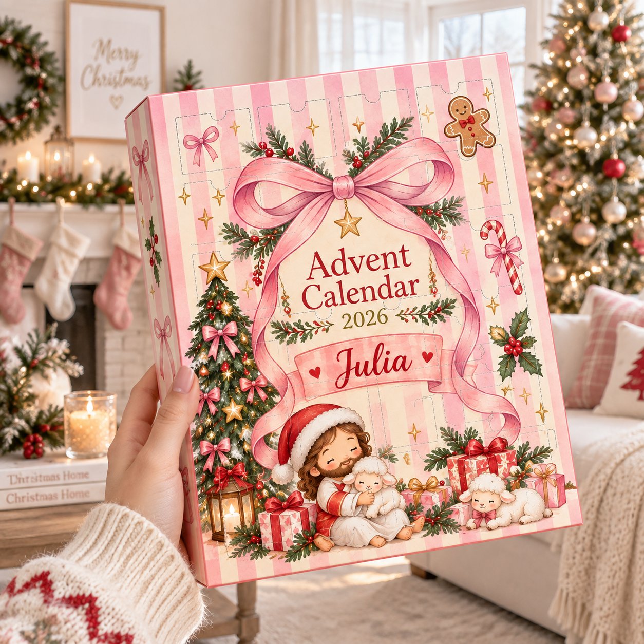 Personalized Christian Advent Calendar 2026, Child of God Advent Calendar, Baby Jesus Christmas Countdown, 24 Days Faith Journey, Christian Christmas Gift for Children ACG18