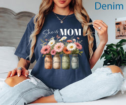 Comfort Colors® She Is Mom Shirt, Floral Mama Shirt, Christian Mom Shirt, Bible Verse Mom Shirt, Wildflower Mama Shirt, Mothers Day Shirt