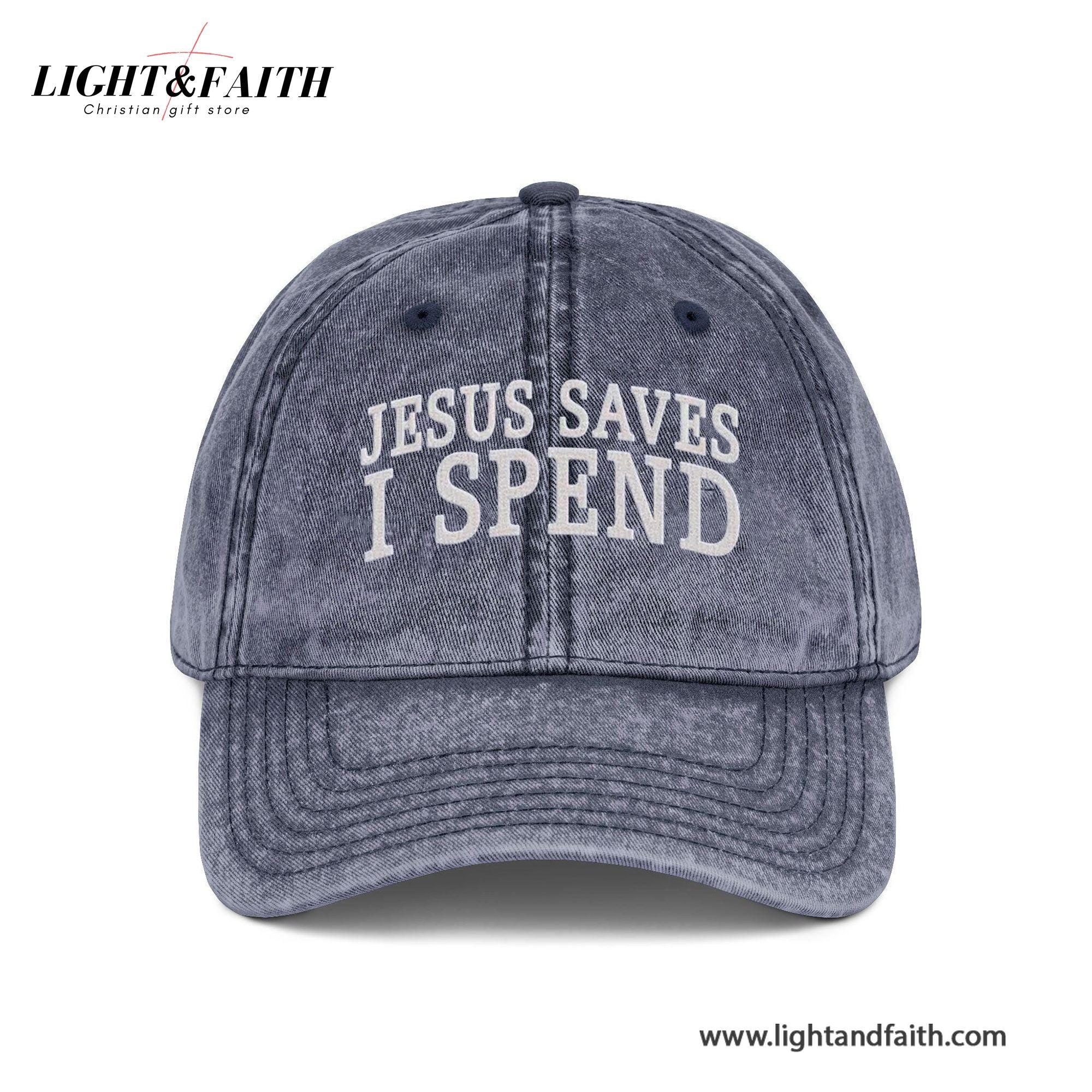 Jesus Saves I Spend Embroidered Hat, Trucker Hat Embroidered Dad Cap, Christian Washed Cap, Christian Jesus Gifts LAFH19
