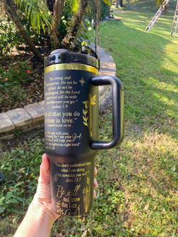 Jesus Tumbler 30oz/40oz, Christian Prayer Jesus Tumbler With Handle, Christian Laser Engraved, LAF20