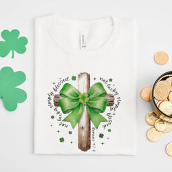 God Christian Shirt, St. Patrick's Coquette Bow Shirt, St Patricks Gift for Christian. ILAF36