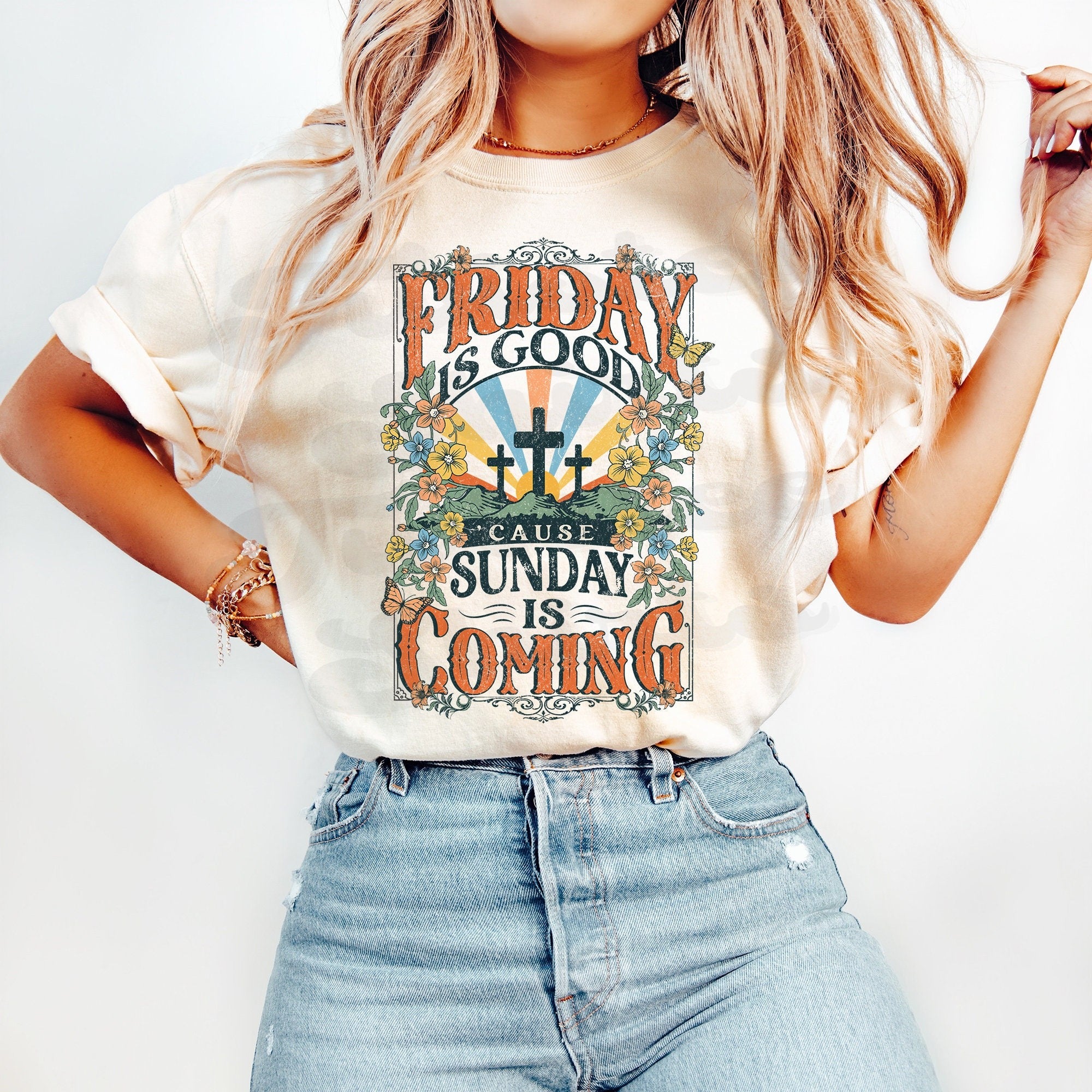 Christian Comfort Colors® Shirt - Friday Is Good Cause Sunday Is Coming Shirt - Women Christian Religious Tee & Sweatshirt