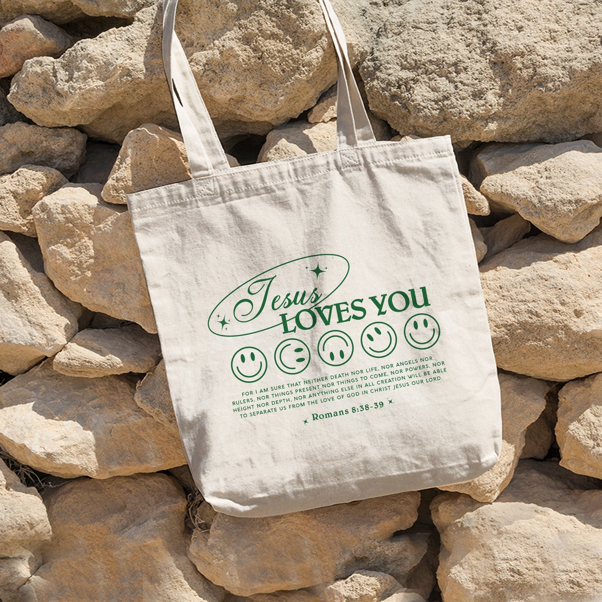 Jesus Loves You Christian Tote Bag, Christian Merch Catholic Bible Verse Bag, Christian Bag, God Tote Bag, Jesus Tote Bag, Christian Gift TBLAF20