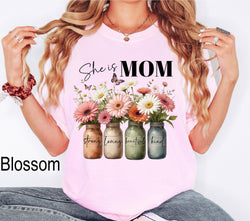 Comfort Colors® She Is Mom Shirt, Floral Mama Shirt, Christian Mom Shirt, Bible Verse Mom Shirt, Wildflower Mama Shirt, Mothers Day Shirt