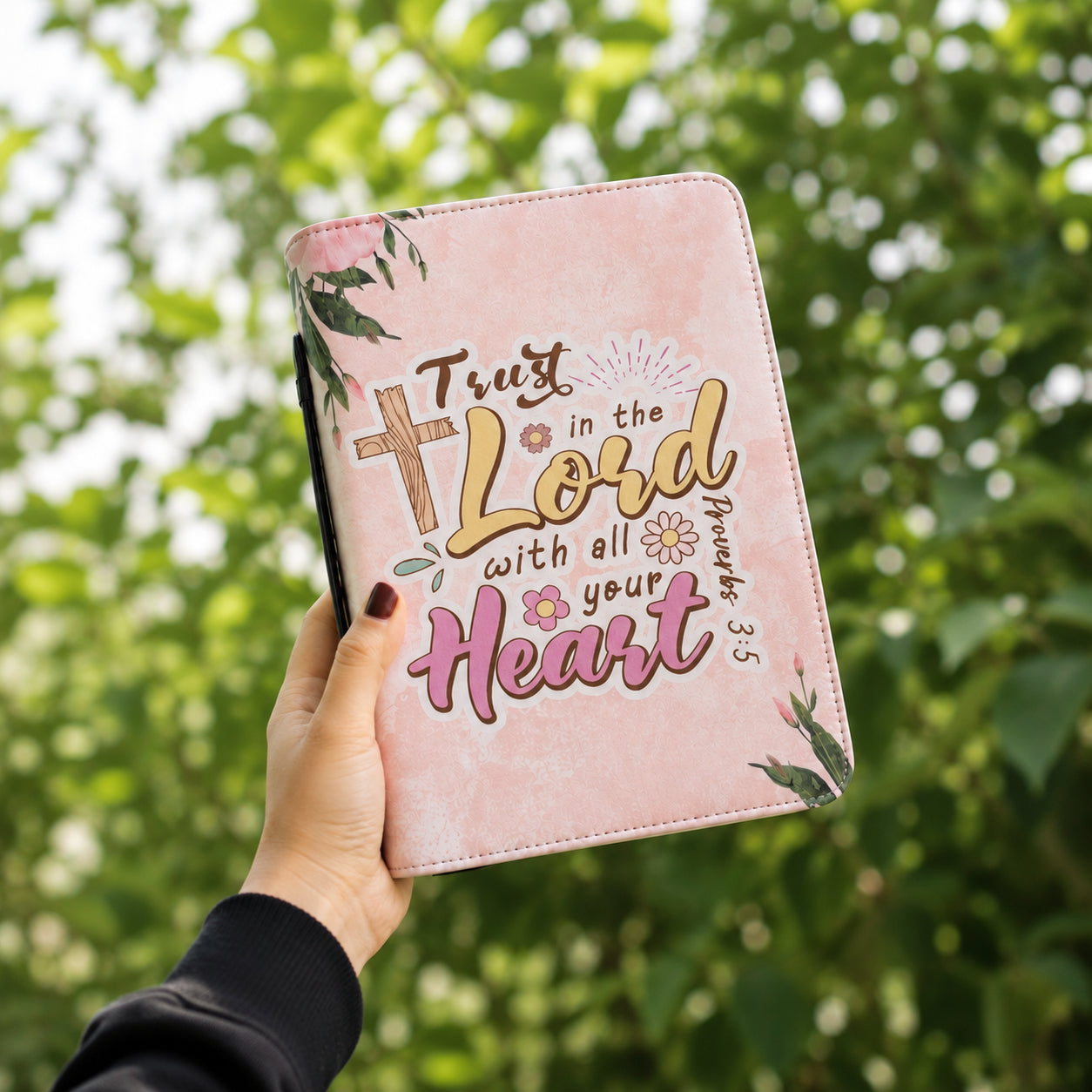 Trust in the Lord Leather Book Cover, Proverbs 3:5 Christian Bible Cover, Christian Gift, Bible Covers Jesus Gifts BIBLE19