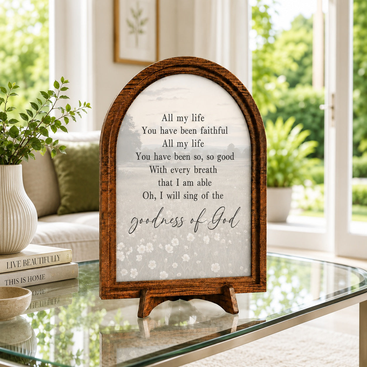 Goodness of God Wood Arched Wood Sign, Wooden Jesus Art, Christian Wooden Decor WS19