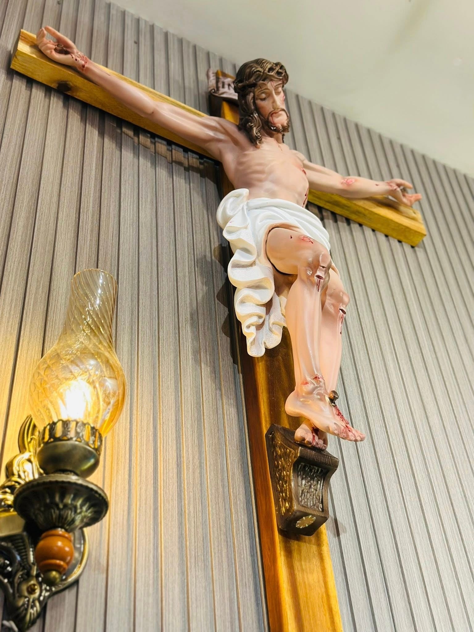 Jesus Crucifix Wall Cross, Catholic Crucifixion Statue, Christian Religious Wall Decor, Catholic Jesus Crucifix, Church Prayer Gift, Home Decor CP14