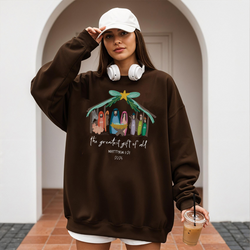 Christian Nativity Sweatshirt, The Greatest Gift of All Sweater, Matthew 1:21 Bible Verse Shirt, Religious Christmas Outfit, Jesus Birth Scene Gift