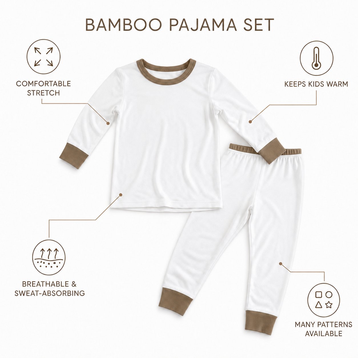 O Holy Night Nativity Bamboo Baby Kids Pajamas Set, Christian Christmas PJs, Baby Jesus Manger Toddler Holiday Sleepwear BBPJSS14