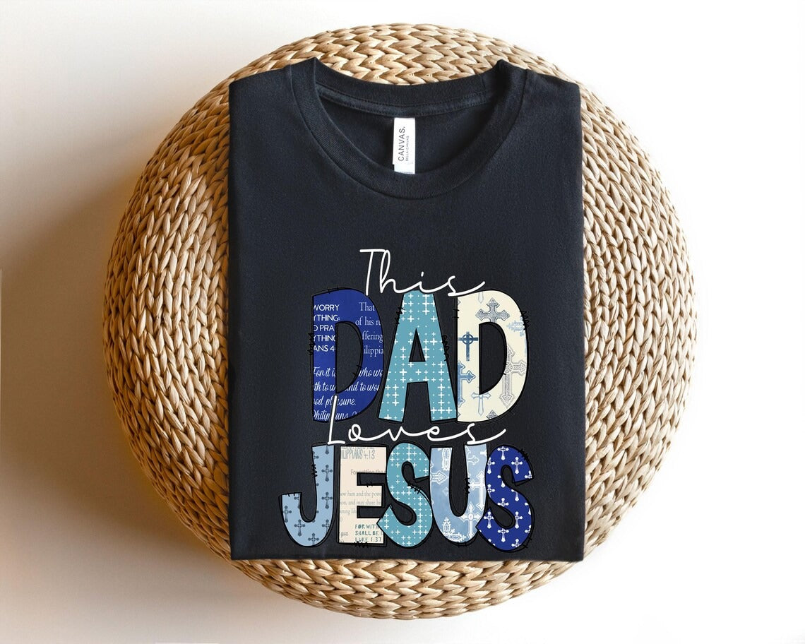 This dad loves Jesus Father Comfort Colors T- Shirt,Bible Verse Father Shirt,Christian Cross Father Shirt,Christian dad Shirt,Father Day Gift,Dad Dooles Shirt